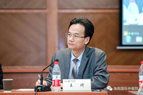 (海南国际仲裁院理事,海南大学法学院院长王琦发言)