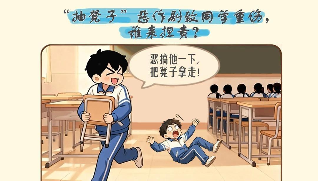 “抽凳子”恶作剧致同学重伤，后果很严重！