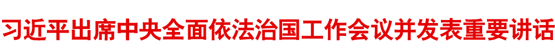 习近平出席中央全面依法治国工作会议并发表重要讲话